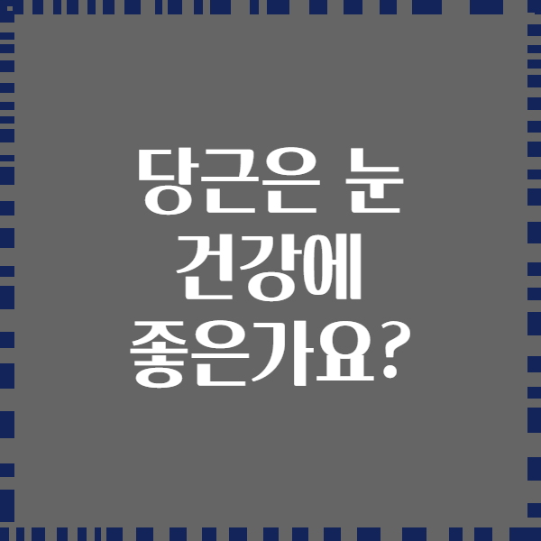 당근은 눈 건강에 좋은가요?