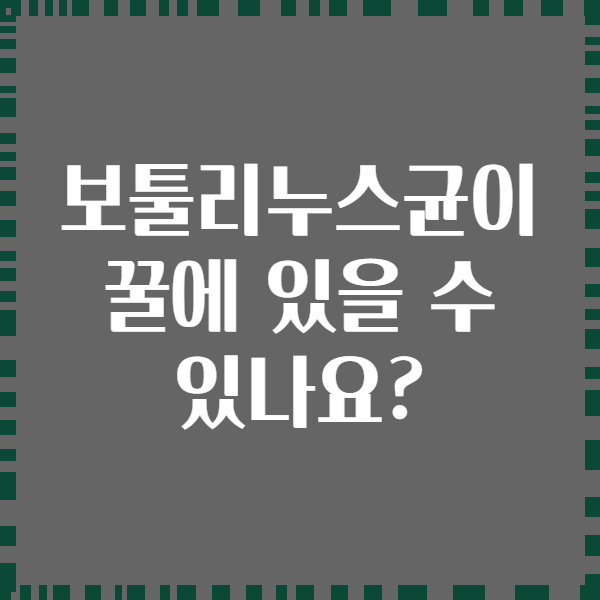 보툴리누스균이 꿀에 있을 수 있나요?