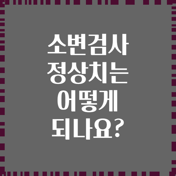 소변검사 정상치는 어떻게 되나요?