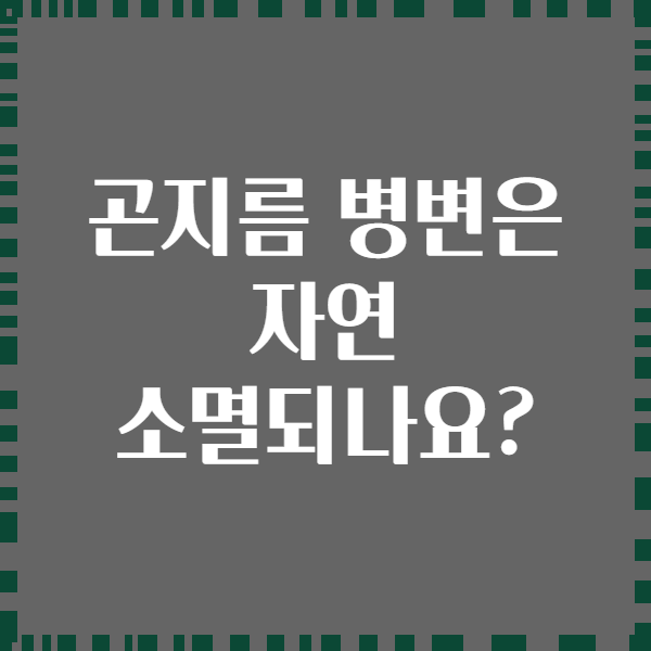 곤지름 병변은 자연 소멸되나요?