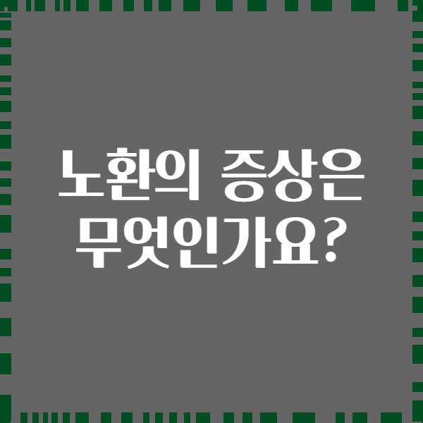노환의 증상은 무엇인가요?