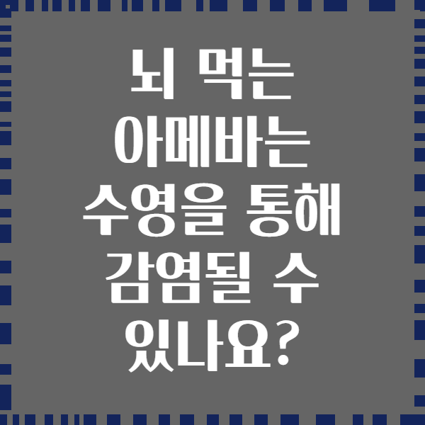 뇌 먹는 아메바는 수영을 통해 감염될 수 있나요?