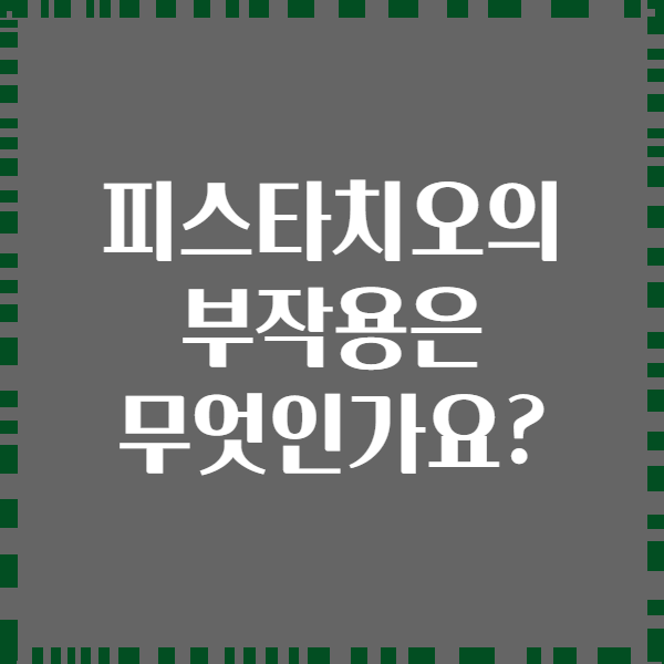 피스타치오의 부작용은 무엇인가요?
