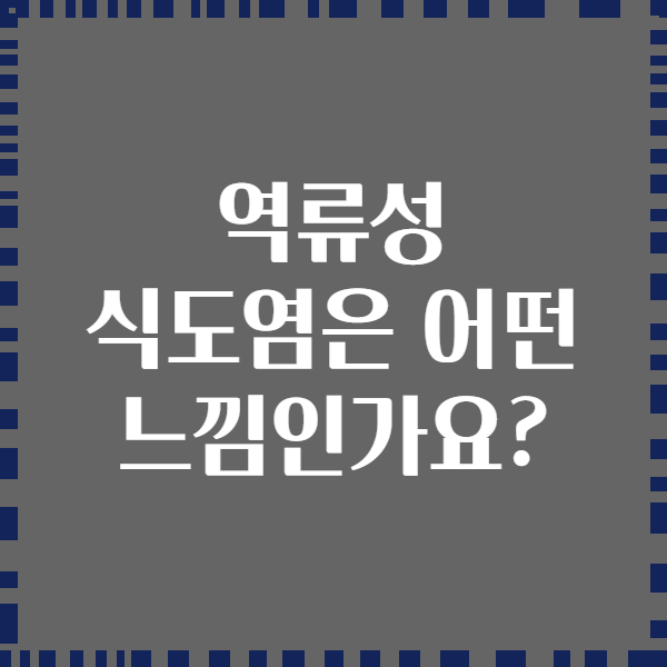 역류성 식도염은 어떤 느낌인가요?