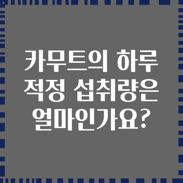 카무트의 하루 적정 섭취량은 얼마인가요?