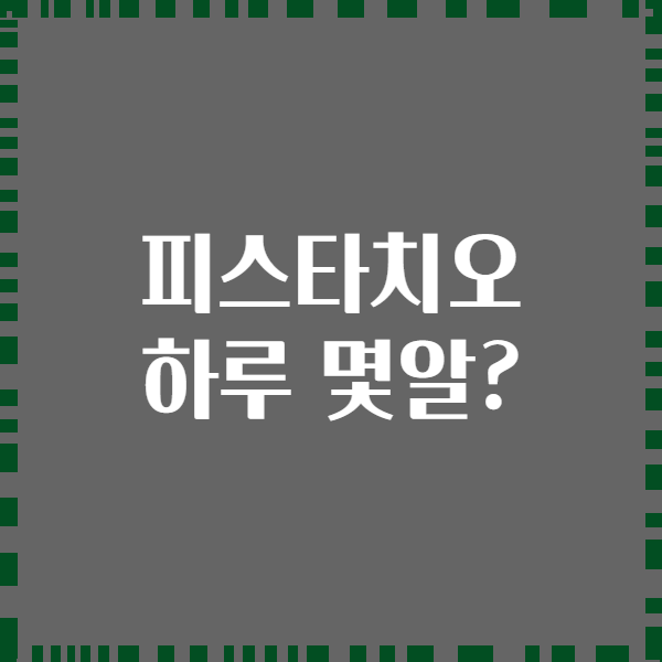 피스타치오 하루 몇알?