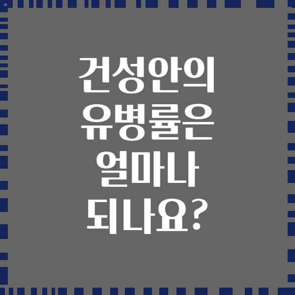건성안의 유병률은 얼마나 되나요?