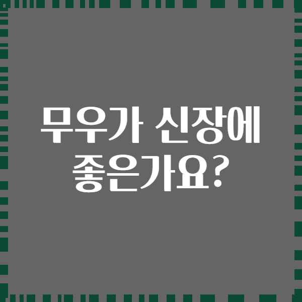 무우가 신장에 좋은가요?