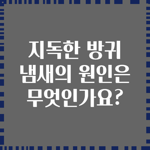 지독한 방귀 냄새의 원인은 무엇인가요?