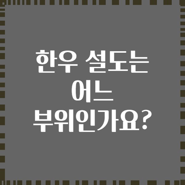 한우 설도는 어느 부위인가요?